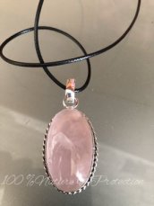 Quartz rose pendentif 'pure'