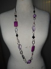 handgemaakte Vintage ketting handgemaakte ketting Vintage paars smal
