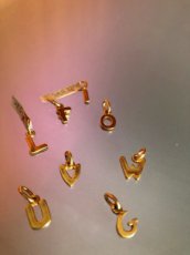 Vintage pendentif lettre en plaqué